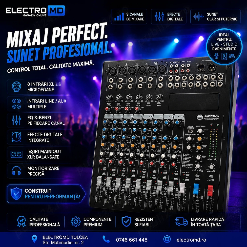 Mixer audio profesional pentru control complet al sunetului