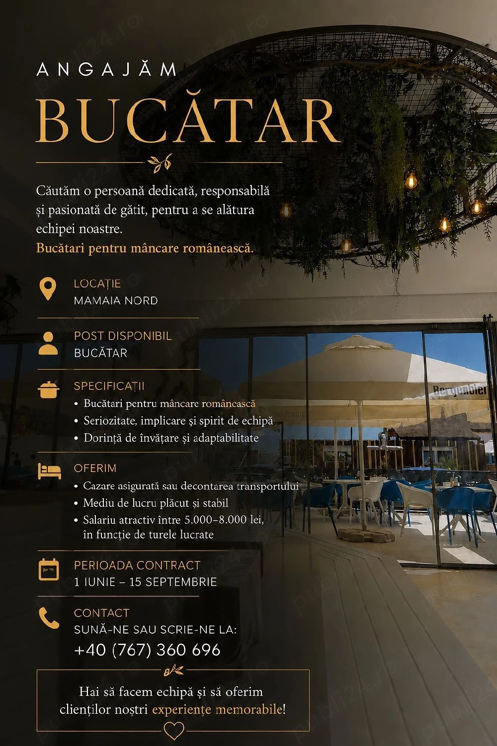 Angajăm Bucatari Traditional Romanesc