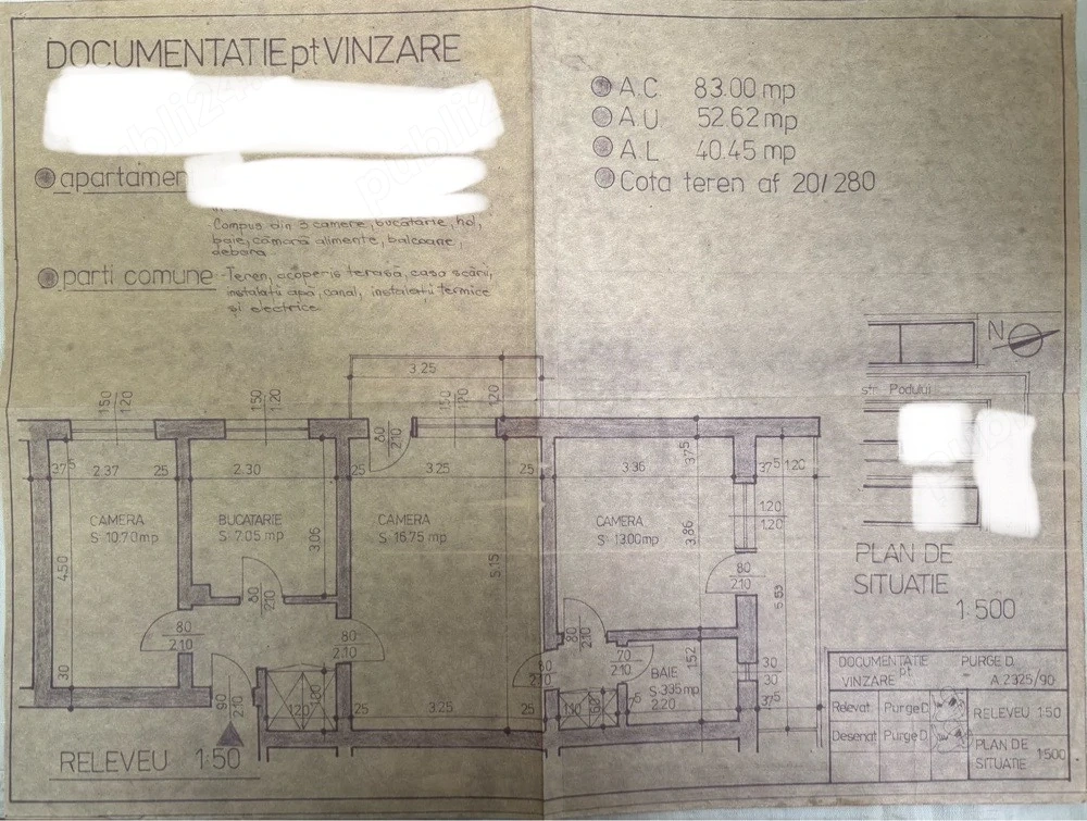 Apartament 3 camere, tip F