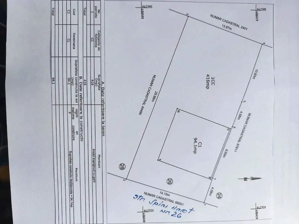 Proprietar , vand imobil si teren strada Spiru Haret , Nr. 26 , Buzau