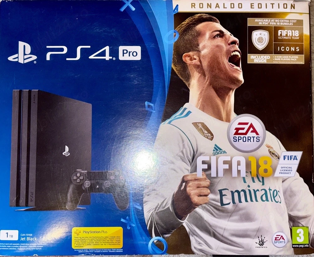 Vând PlayStation 4 Pro 1TB + 2 manete + 6 jocuri