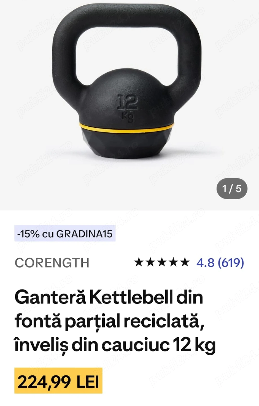 Ganteră Kettlebell 12 kg