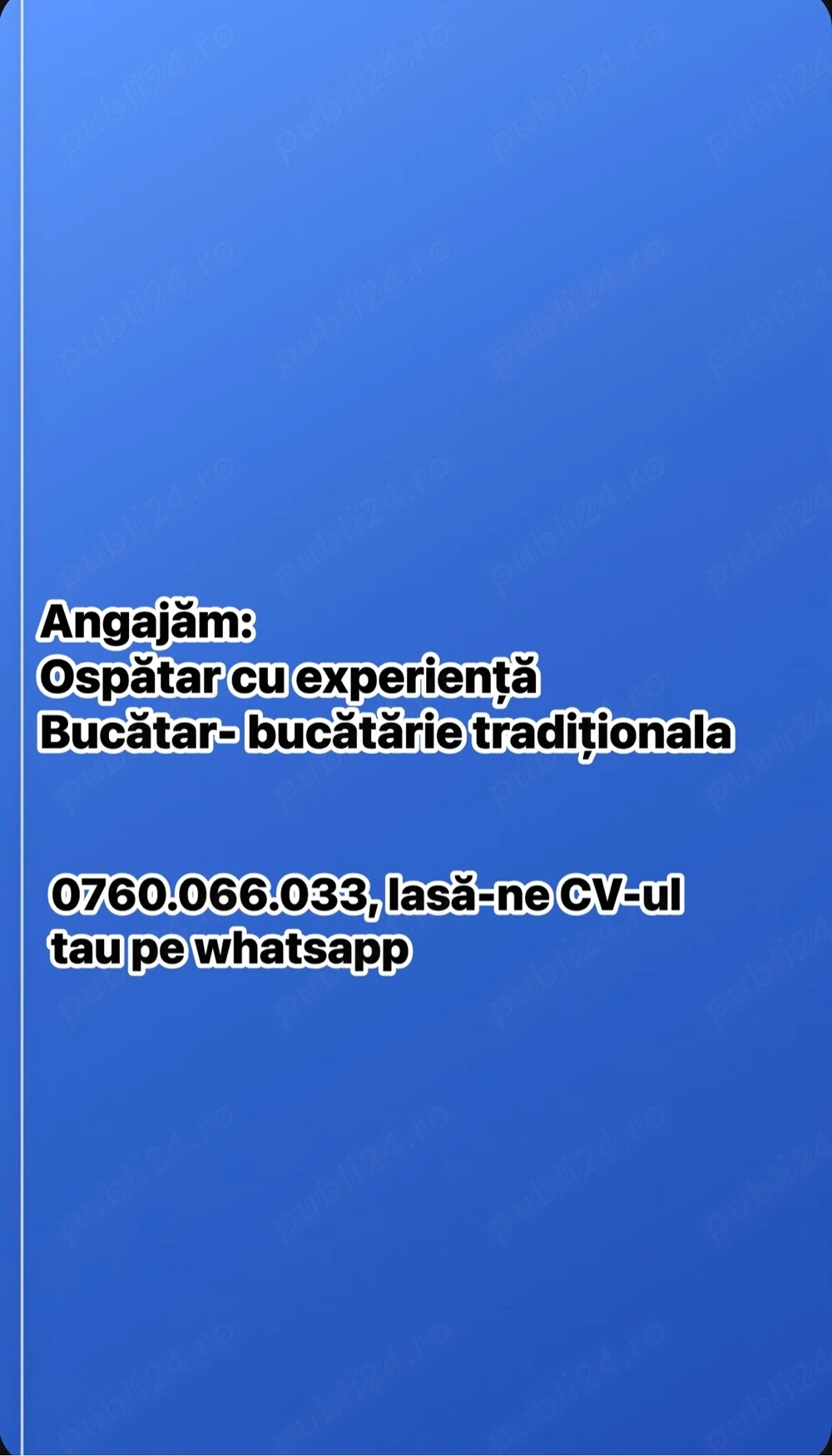angajam barman si ospatar cu experienta 