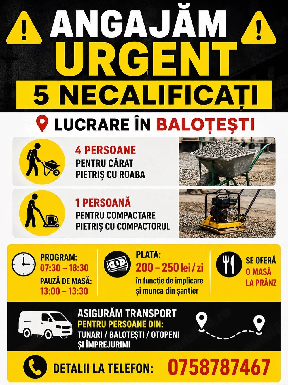 Angajam urgent salahori Balotesti