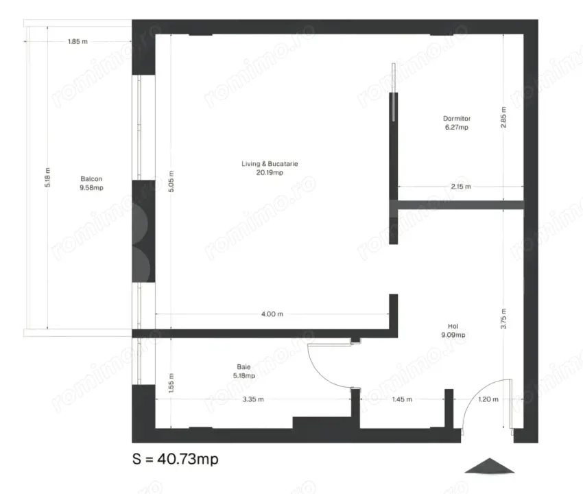Apartament 1 cameră, 40,09 mp, zona Ghirodei