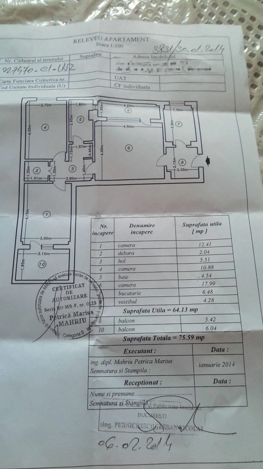 Apartament 3 camere semidecomandat 76m2in Sos Colentina bloc reabilitat etaj 4 v stradal vederea mix
