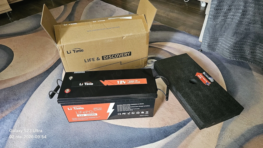Acumulator LiFePo4 LiTime 12,8V, 200A, BMS 200A Putere 2560Wh
