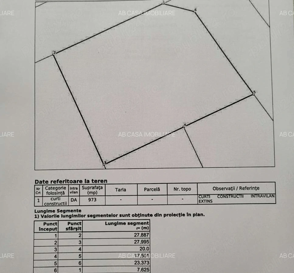 Teren intravilan, 973 mp, pretabil și pentru duplex, Giarmata, lângă Timișoara, comision 0%