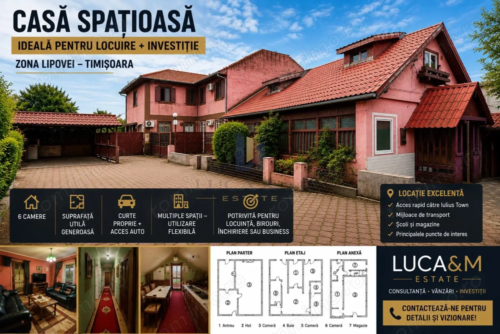 Vila langa Iulius Town 722 mp teren oportunitate investitie , dezvoltare ,cabinet medical,after scho