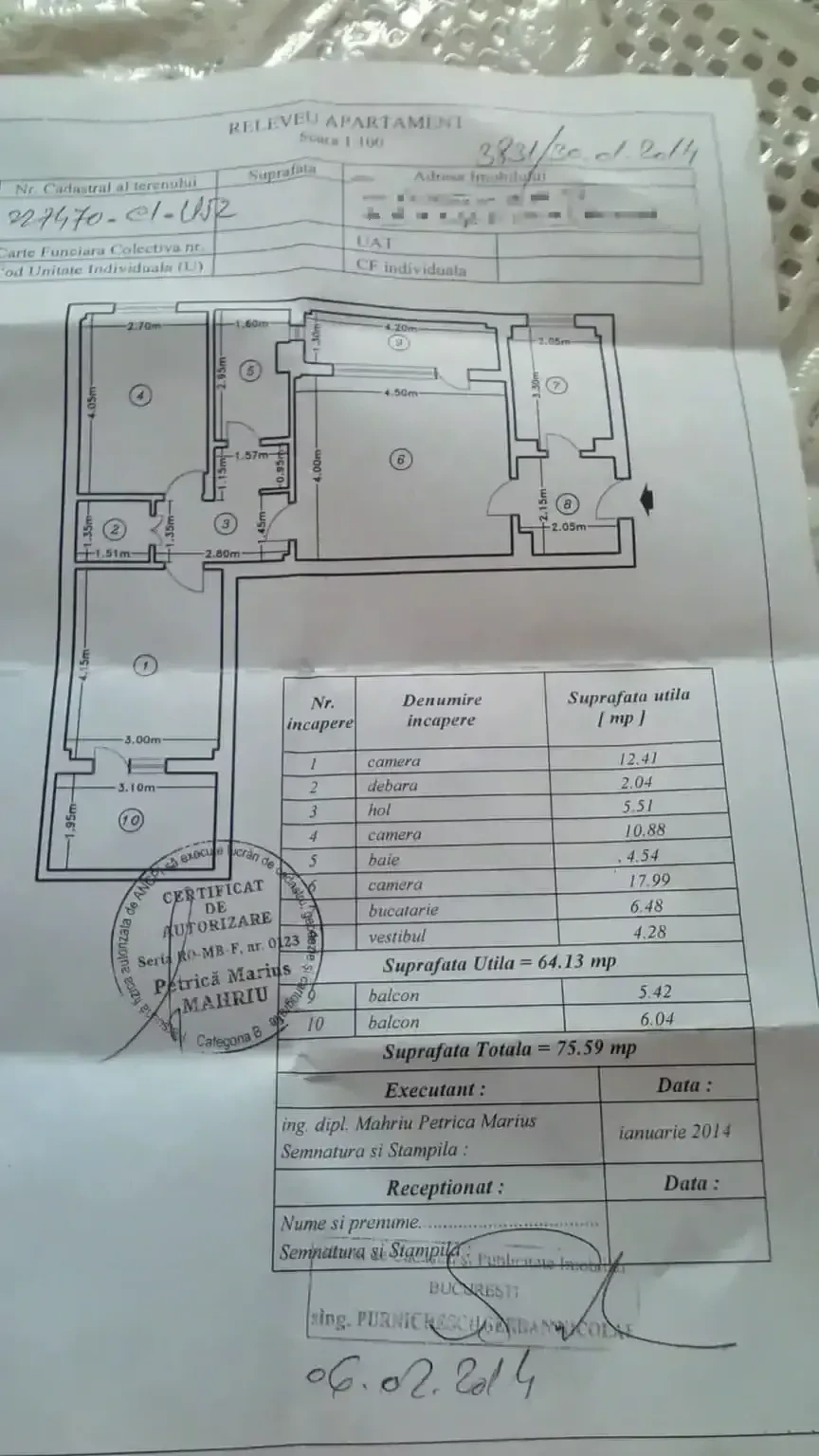 Apartament cu 3 camere sdec.etaj 4 din 10 bloc reabilitat termic Raul Colentina 76m2 vedere mixta 