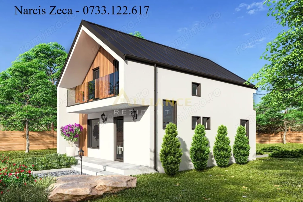 Casa individuala P+1E - 4 camere 2 bai - teren 300mp