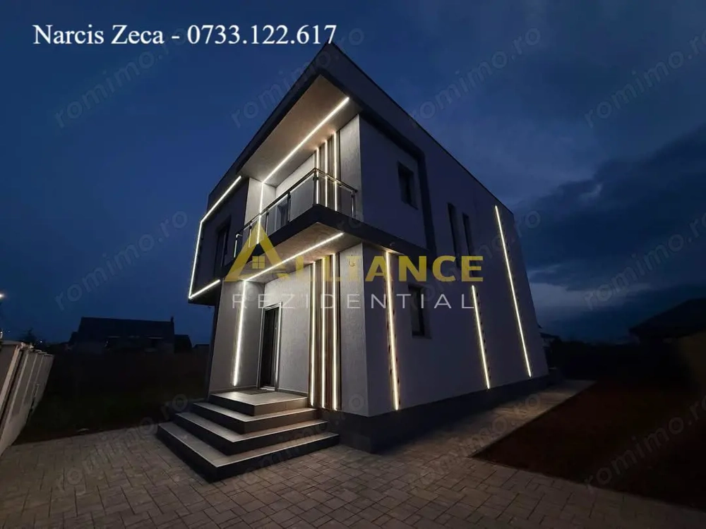 Vila individuala P+1E cu finisaje de lux - 4 camere 3 bai - 540mp teren