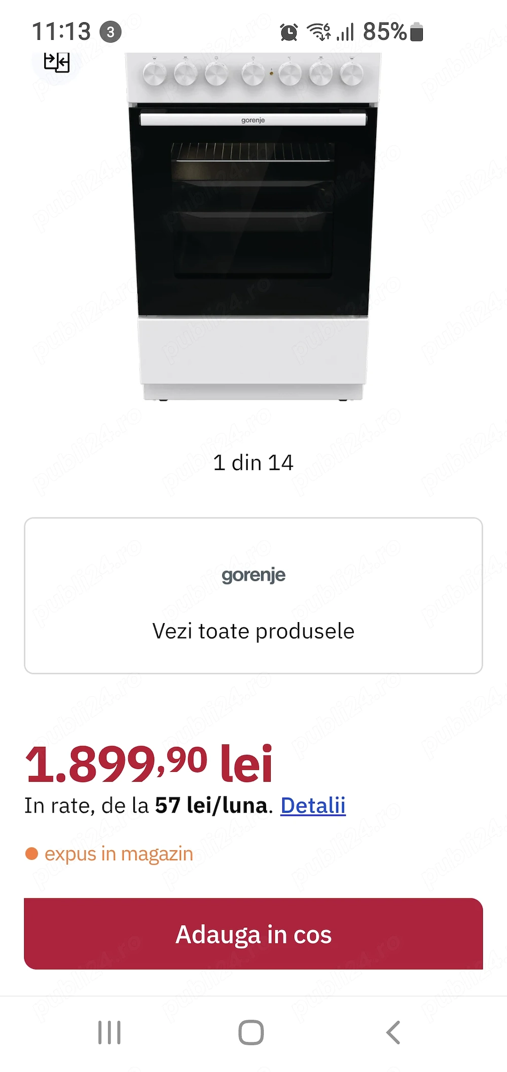 Vând aragaz electric nou cu garanție Altex 1400 ron