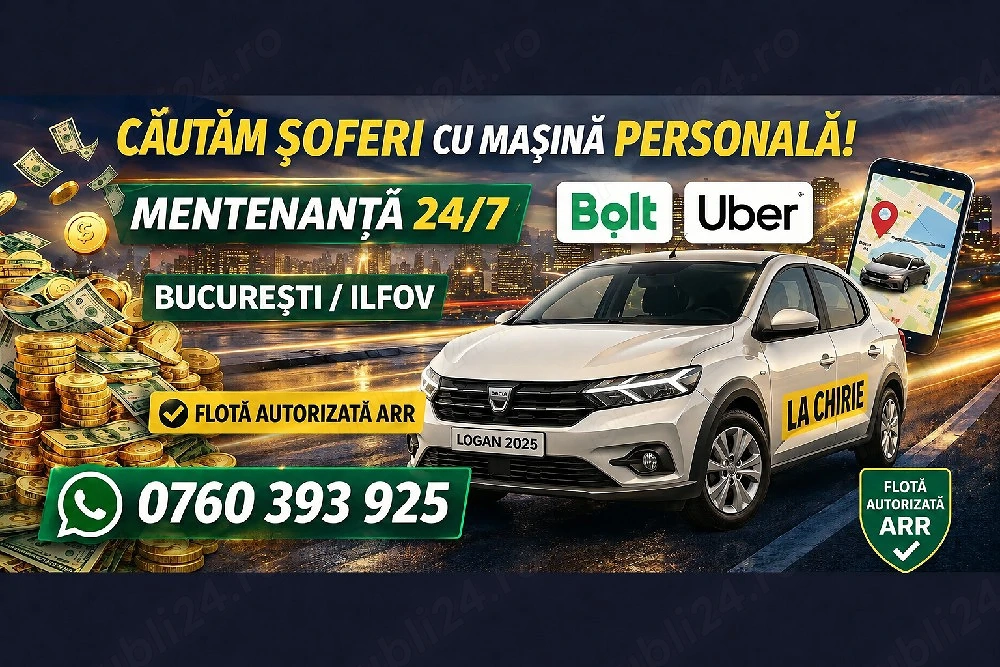 Flota Autorizata ARR Angajam Soferi Uber Bolt
