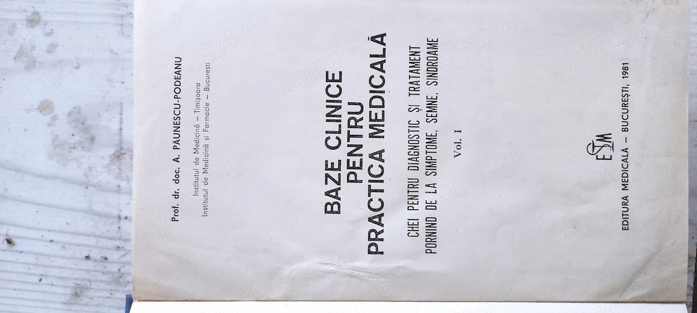 Vând Carte de Medicina "Bazele Clinice pentru Practica Medicala". 