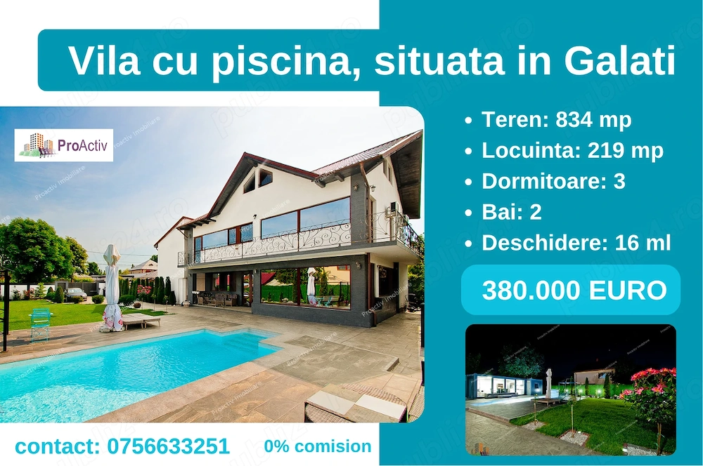 Oportunitate! Vila cu piscina, situata in Galati ''La cheie'' !