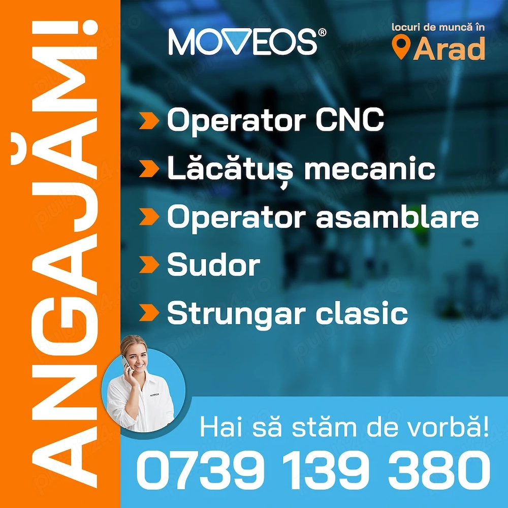 Angajam Operator CNC  Lacatus mecanic  Operator asamblare  Sudor  Strungar