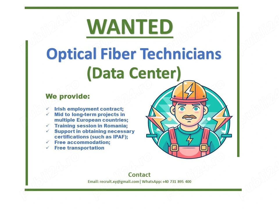 Tehnicieni Fibra Optica - Proiecte in UE