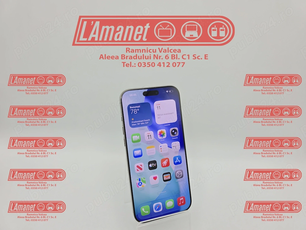 iPhone 16 Pro Max 256 Gb Natural Titanium Neverlocked 96% Sanatate Baterie Stare Buna