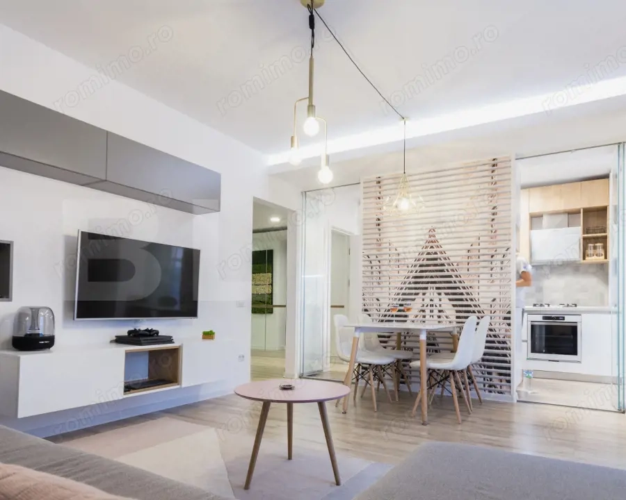 Apartament 2 camere, living cu bucătărie open space, balcon – 59 mp utili