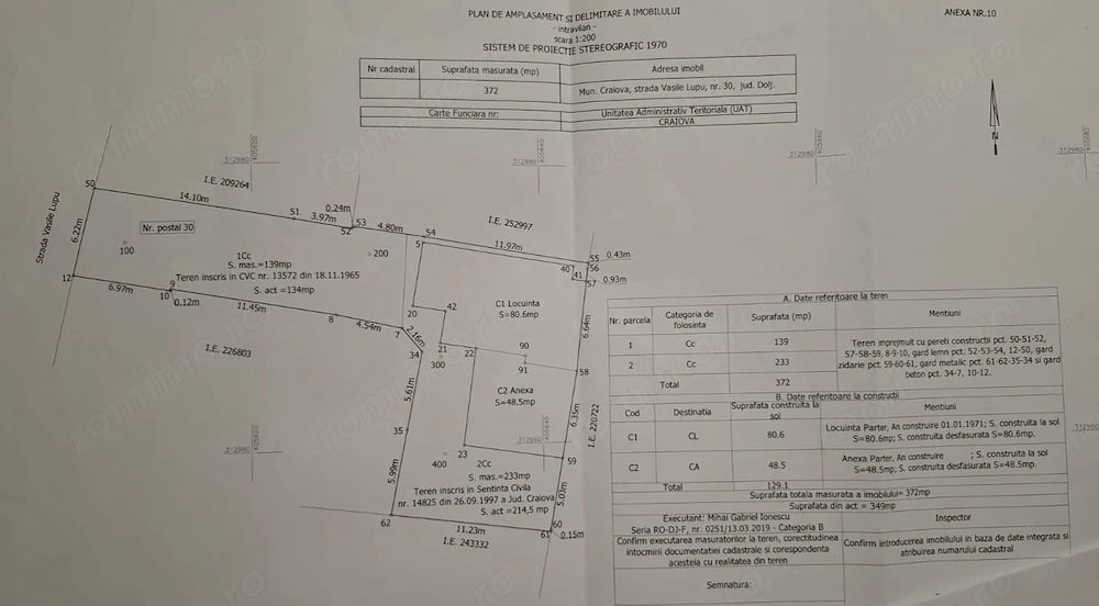 Casă bătrânească de vânzare , strada Vasile Lupu, Craiova 