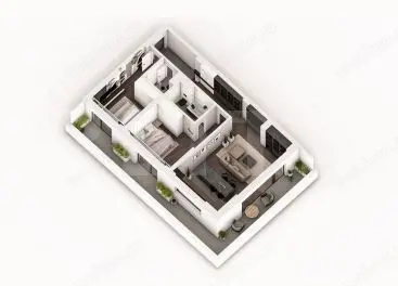 Apartament open space 3 camere 104.12 mp în ansamblu cu 0% Comision la Achiziție