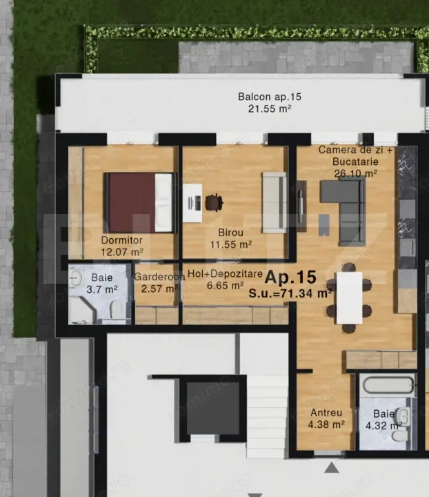 Apartament complex Green Residence Vest, 71 mp, loc de parcare inclus, zona Vest