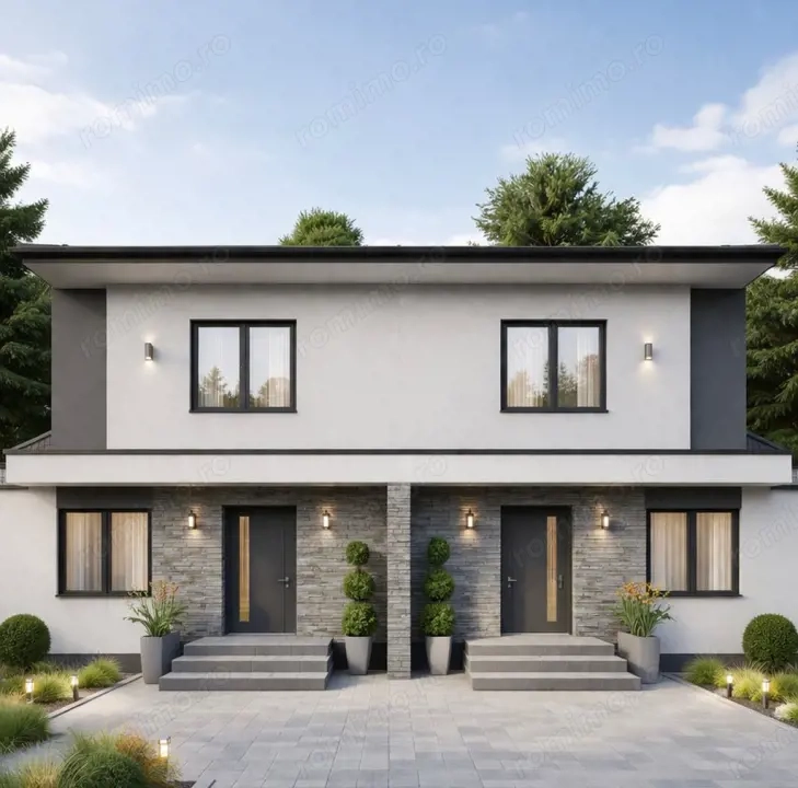 Duplex de vanzare, 124 mp, la rosu 