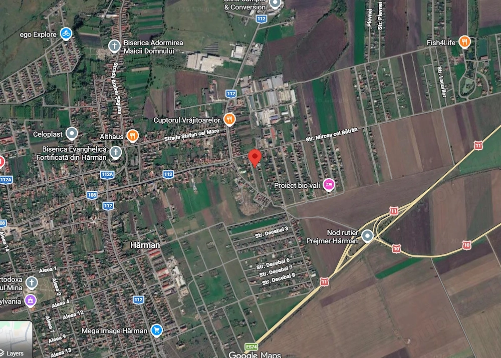 Teren intravilan Harman, 543 mp, zona foarte buna, vecinatati construite