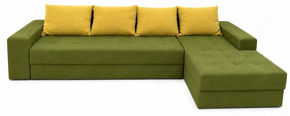 Canapea Extensibila Tip Coltar 3,15 m; Pat cu Lada si Saltea 260x160 cm