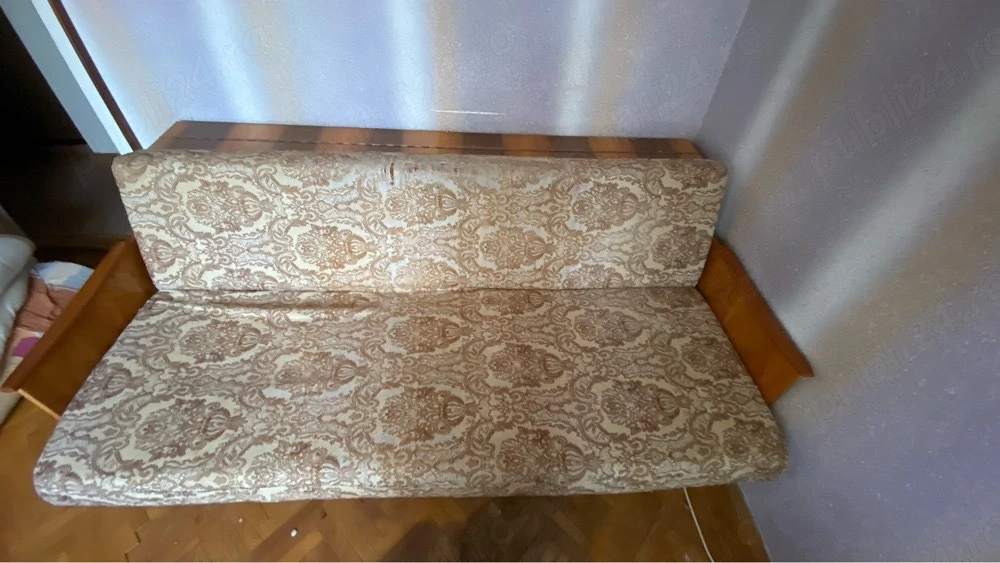 Canapea   Recamier Vintage anii '60-70 Structură Solidă Lemn