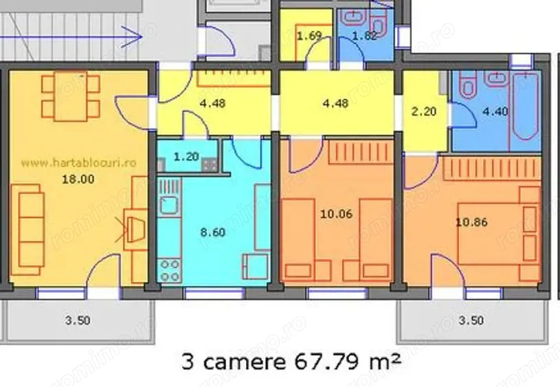 Apartament 3 Camere Decomandat  Petre Ispirescu | Etaj 1