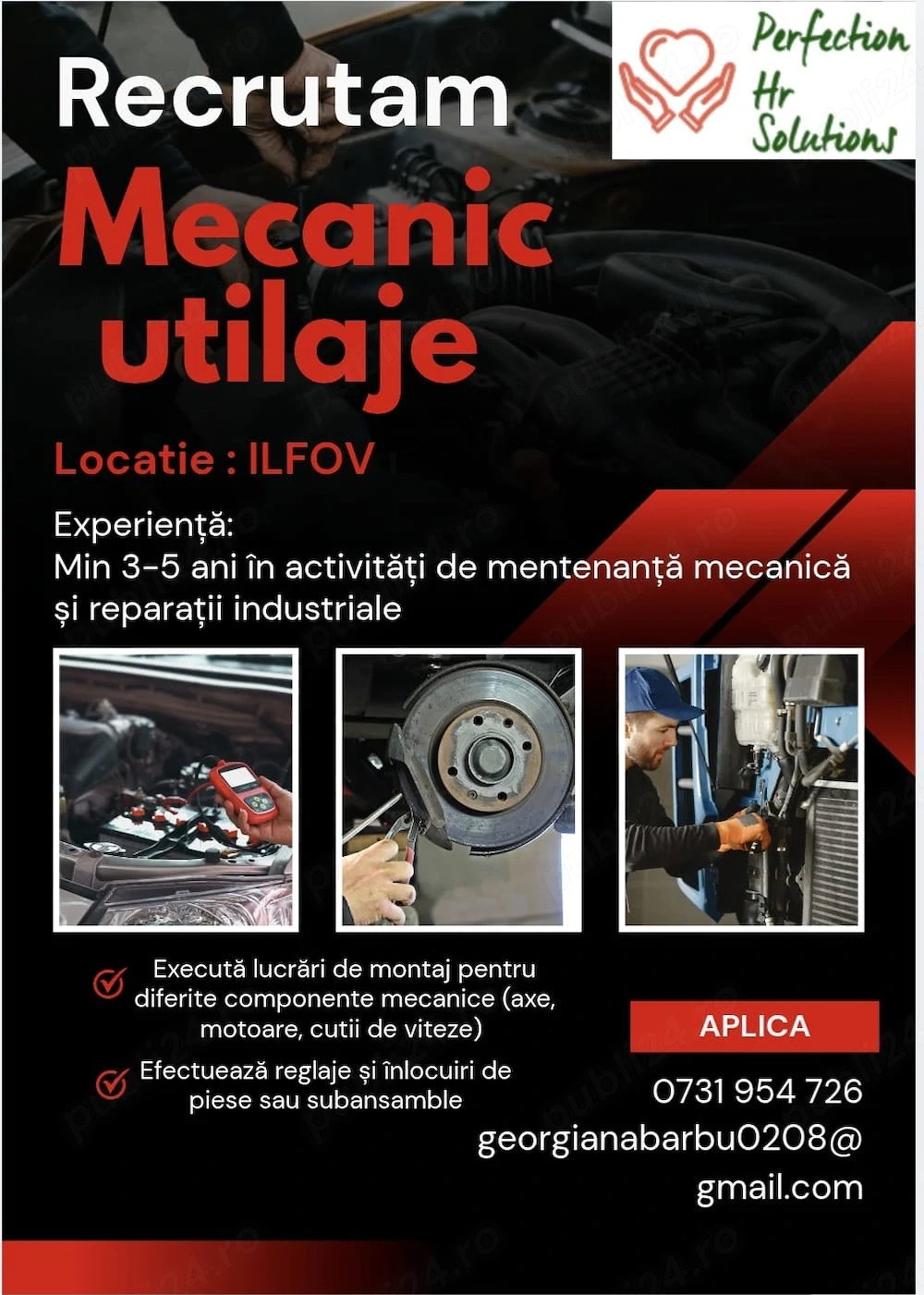 Recrutam montator mecanic utilaje