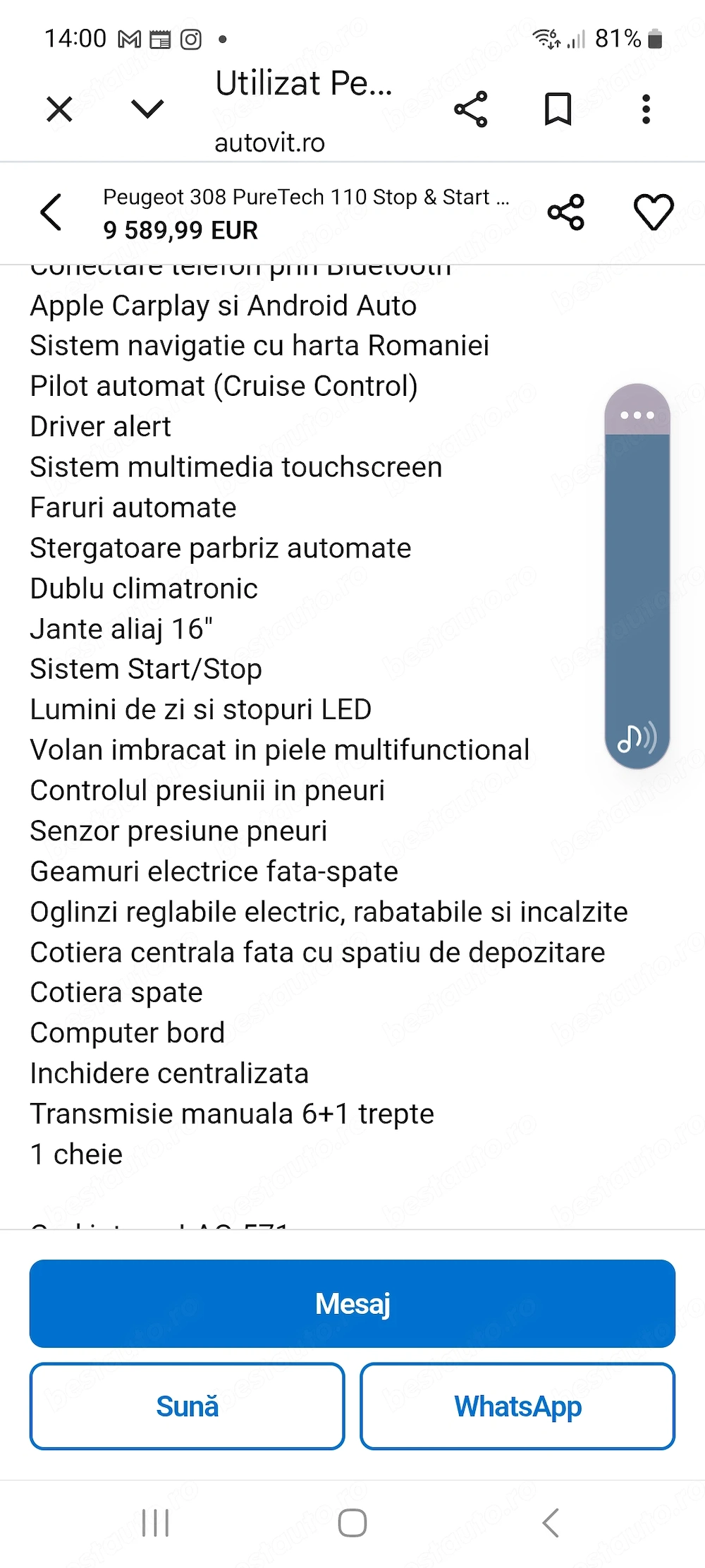 Vanzare Peugeot 308 II Active 1,2 Pure Tech.