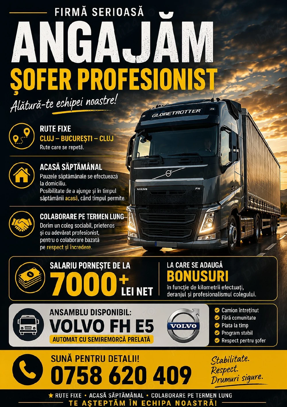 Angajez coleg pe postul de șofer profesionist 