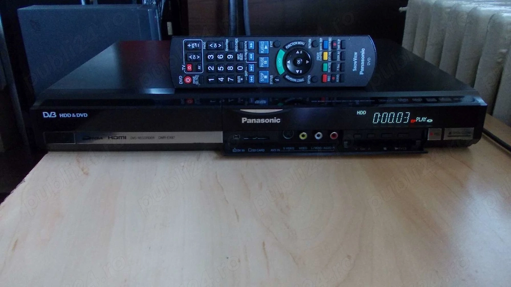 Dvd recorder PANASONIC Dmr-Ex87 combo cd dvd,Hdd 250Gb,Card SD,telecomanda originala + cadou