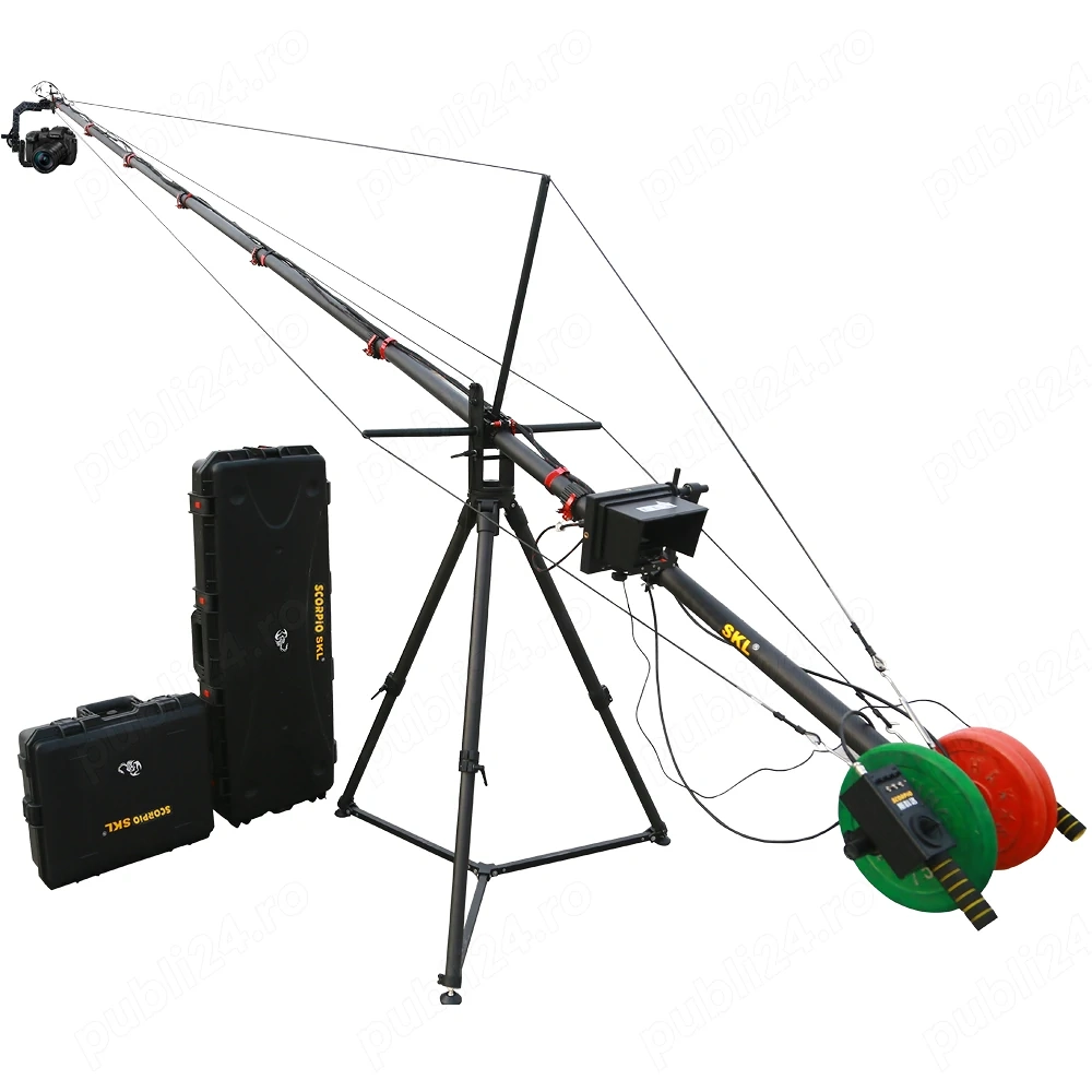 Macara video SCORPIO SDV-T700 KIT Carbon Fiber Jib Crane 7 Meter + Motorized Head 10 Kg Payload