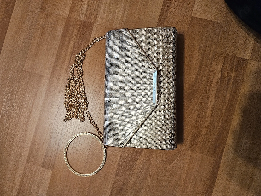 Geanta tip plic de culoare aurie, Aldo