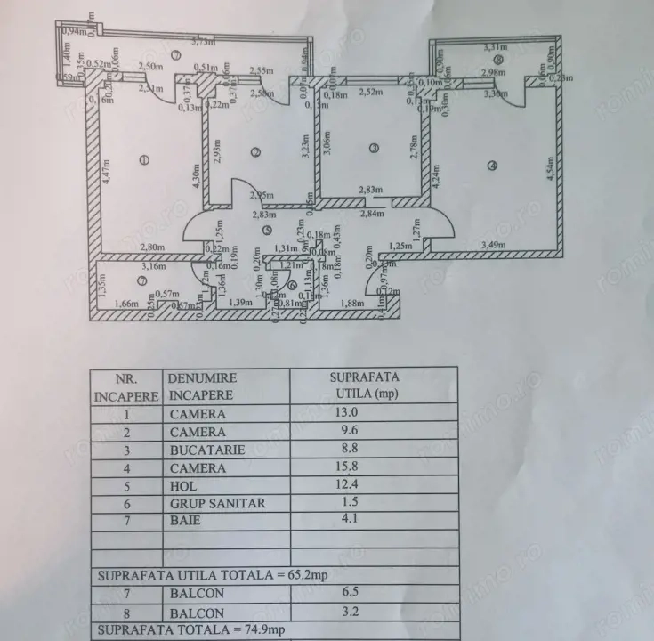 FALEZA- 3 CAMERE DECOMANDAT ,ETAJ 7, CENTRALA GAZ, MOBILAT SI UTILAT