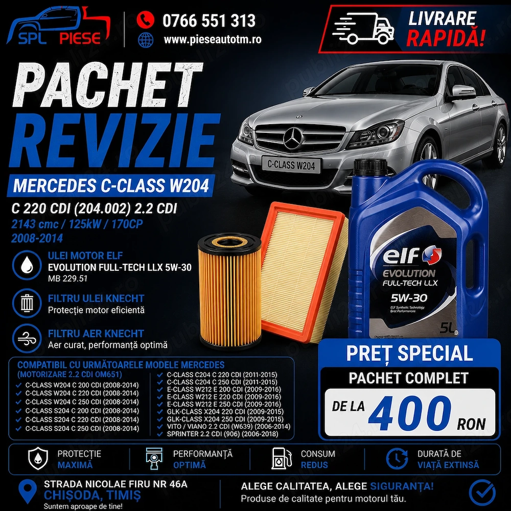  Revizie completă pentru Mercedes C-Class W204 2.2 CDI!