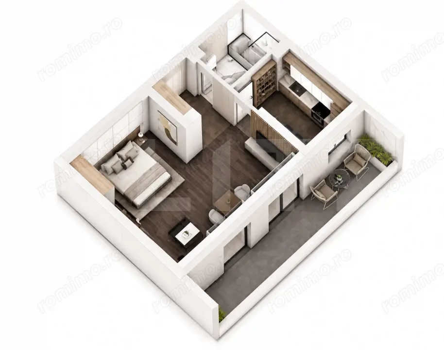 Studio, 56.72 mp, ansamblu cu 0% Comision la Achiziție, zona Calea Severinului 