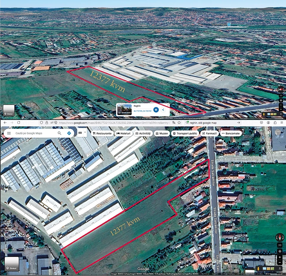 Vând 12.000 mp teren intravilan, cu 24 m front stradal, casă de 61 mp și seră de 160 mp. 