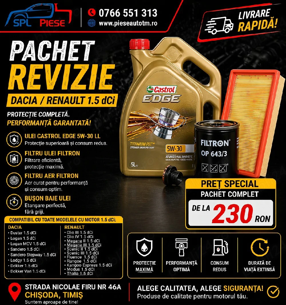 Pachet revizie pentru Dacia / Renault 1.5 dCi!