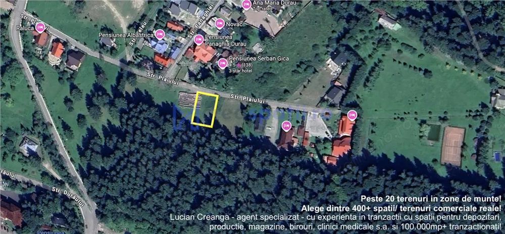 Teren in Statiunea Durau, Ceahlau, 1048mp, str. Stejarului