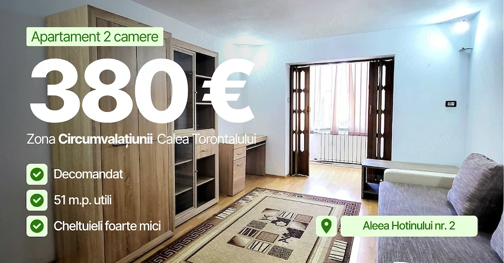 2 camere, decomandat, lângă Iulius Mall