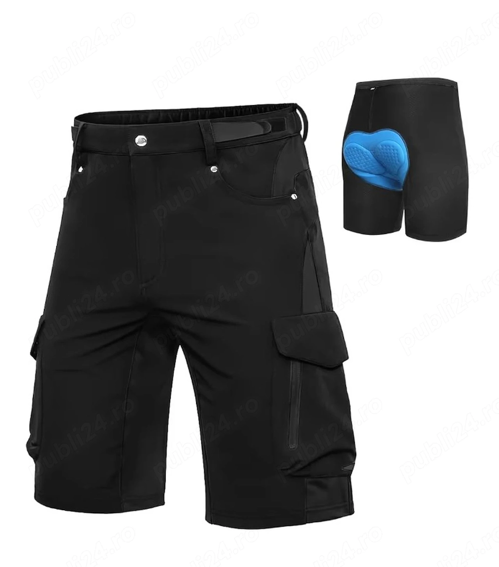 Pantaloni scurți de ciclism MTB pentru bărbați- marime L, negru