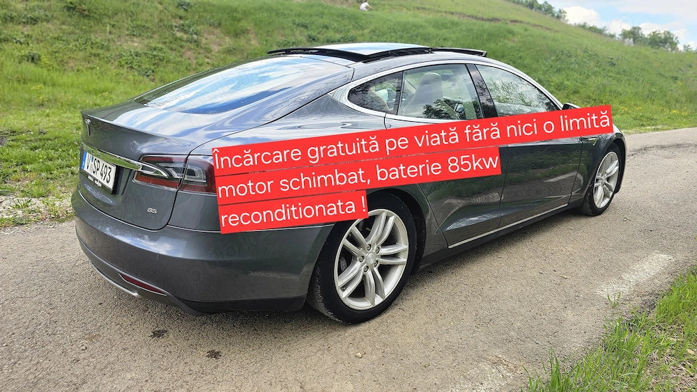 Tesla S85 cu incarcare gratuita pe viata dotari premium suspensie pneumatica sunet profesional