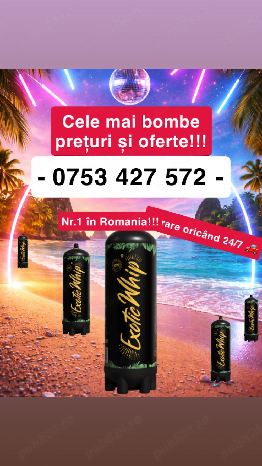 Butelie Azot N2O Exotic Whip 670g OFERTA EXCLUSIVA Bucuresti Livrare
