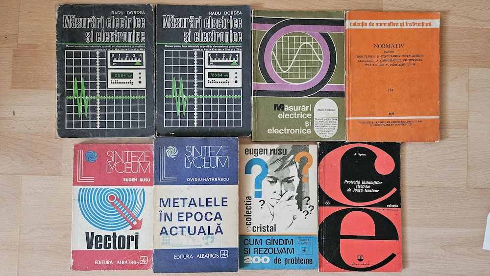 Lot 8 Cărți Tehnice: Inginerie Electrică, Instalații, Matematică și Metalurgie