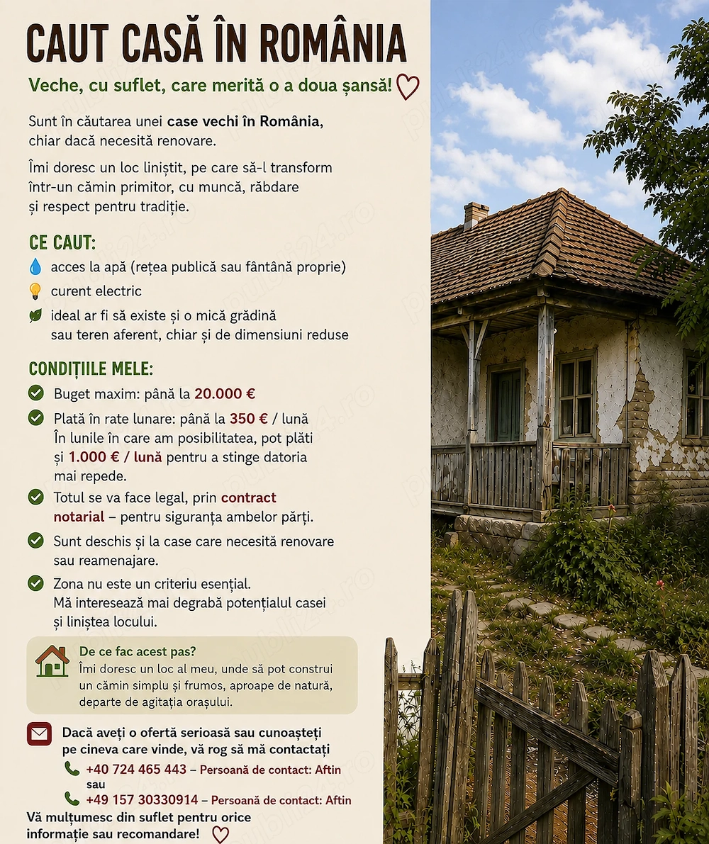Caut casă în toată România